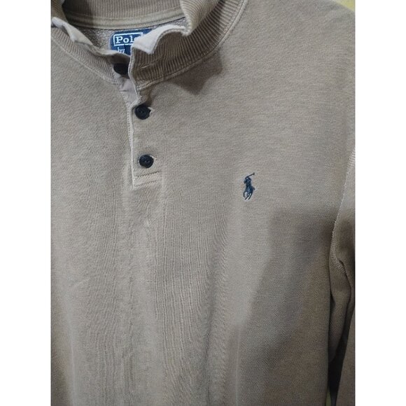 VTG Y2K Polo Ralph Lauren Long Slv Cotton Blend Henley Style Pullover L Designer - Picture 2 of 7